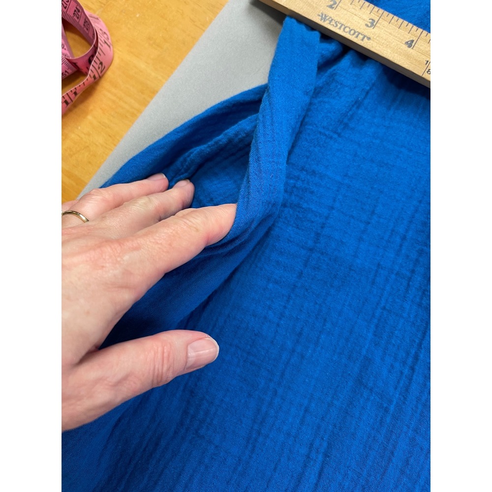 Sonoma Goods For Life Blue Cotton Gauze Tiered Midi Dress XXL Square Neck - Picture 9 of 10